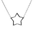 Silberkette mit festem Sternornament mit Zirkonen