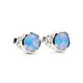 Silberne Ohrringe mit blauem Opal