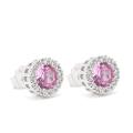 Ohrringe mit rosa Saphir und Zirkonia