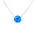 Silberne Kreiskette mit blauem Opal