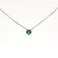 Silberne Kette mit festem Dreieck-Anhänger mit Zirkonia