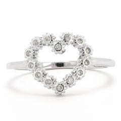 Silberring Herz mit Zirkonen