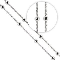 Silberkette Perlen 1 mm