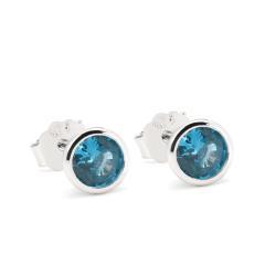 Silberne Ohrringe mit Aquamarin