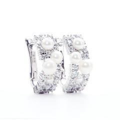 Silberohrringe mit Opal und Zirkonia