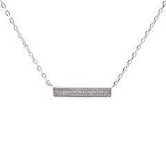 Silberkette mit festem Ornament und Zirkonia