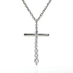 Silberner Kreuz-Anhänger mit Zirkonen