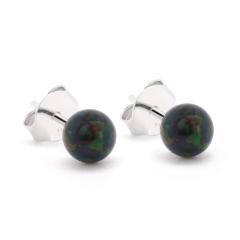 Silberohrringe mit schwarzem Opal