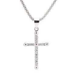 Silberner Kreuz-Anhänger mit Zirkonen
