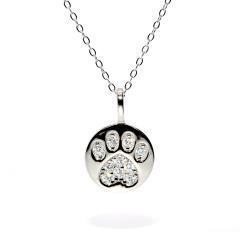 Silberkette mit festem Ornament und Zirkonia
