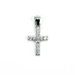Silbernes Kreuz mit Zirkonen
