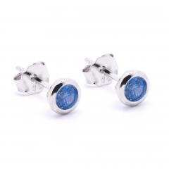 Silberne Ohrringe mit Aquamarin