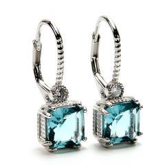 Silberne Ohrringe mit Aquamarin