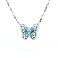 Silberkette SCHMETTERLING mit Perlmutt und Zirkonia