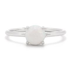 Silberring mit weißem Opal