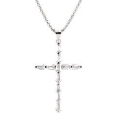 Silberner Kreuz-Anhänger mit Zirkonen