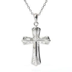 Silberner Kreuz-Anhänger mit Zirkonen