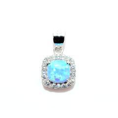 Silberner Anhänger mit Opal und Zirkonia