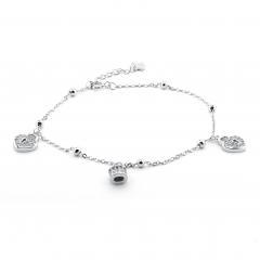 Silberarmband LIEBESSCHLÖSSER mit Zirkonen