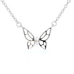 Silberkette SCHMETTERLING mit Perlmutt und Zirkonia