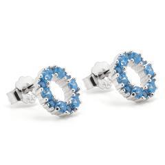 Silberne Ohrringe mit Aquamarin