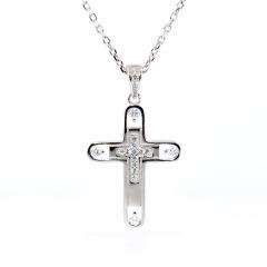 Silberner Kreuz-Anhänger mit Zirkonen