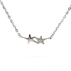 Silberne STERNEN-Kette mit Zirkonien