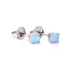 Silberne Ohrringe mit blauem Opal