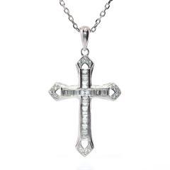 Silberner Kreuz-Anhänger mit Zirkonen