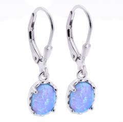 Silberne Ohrringe mit blauem Opal