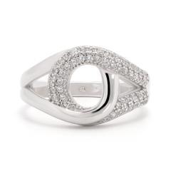 Silberring BAND mit Zirkonen