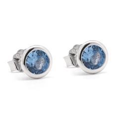 Silberne Ohrringe mit Aquamarin