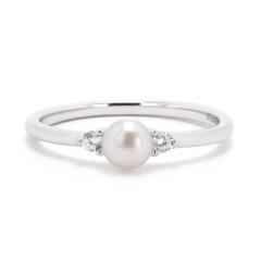Silberring mit Perle und Zirkonia