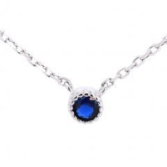 Silberne Saphirkreis-Kette