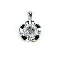 Silberner Anhänger Blume mit Zirkonen