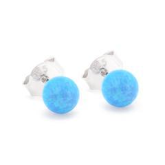 Silberohrringe mit blauem Opal 5mm