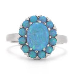 Silberring mit blauem Opal