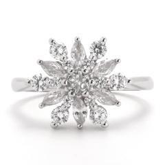 Silberring Schneeflocke mit Zirkonen