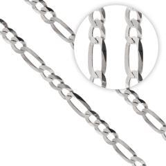 Silberne massive Figaro-Kette 7 mm