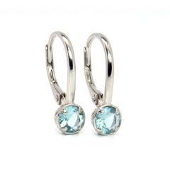 Silberne Ohrringe mit Aquamarin