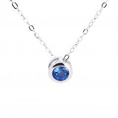 Silberkette Rad mit Aquamarin
