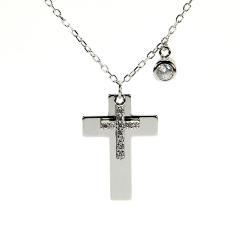 Silberne Halskette mit Opal und Zirkonia