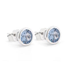 Silberne Ohrringe mit Aquamarin