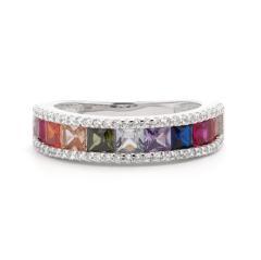 Silberring mit farbigen Zirkonia