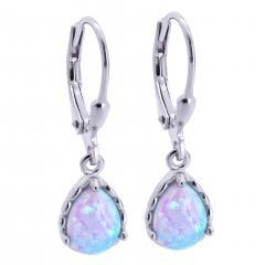 Silberne Ohrringe mit blauem Opal
