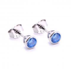 Silberne Ohrringe mit Aquamarin